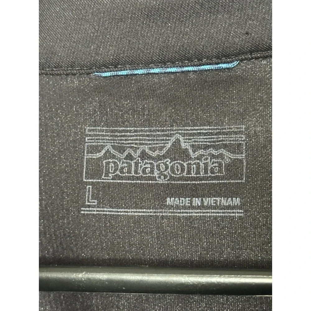 Patagonia Worn Wear Men's Large Wind Shield Jacket Black Full Zip Hiking Outdoor